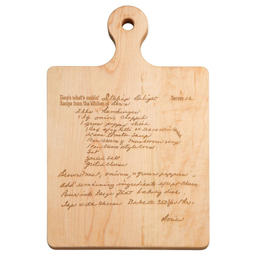 Preserve a Handwritten Recipe on Maple 16 inch Artisan Cutting Board